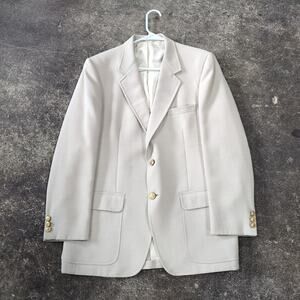 Vintage Milano Blazer Jacket Mens 40 White Cream Two Button Leisure Coat Suit